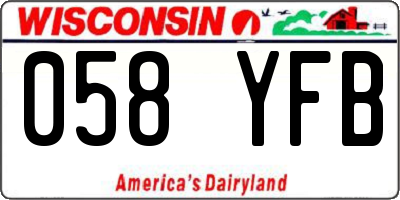 WI license plate 058YFB