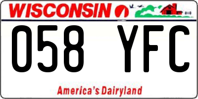 WI license plate 058YFC