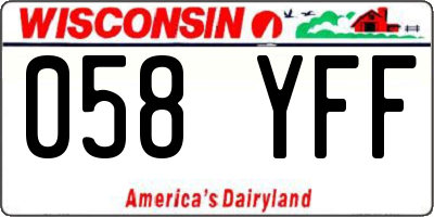 WI license plate 058YFF