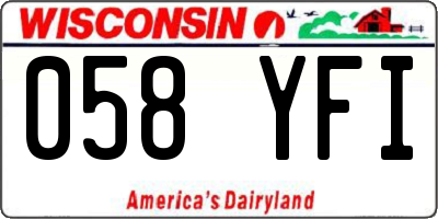 WI license plate 058YFI
