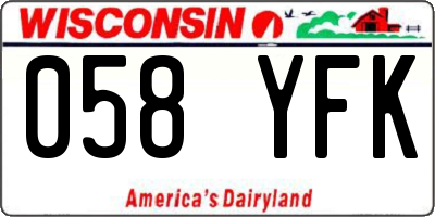 WI license plate 058YFK