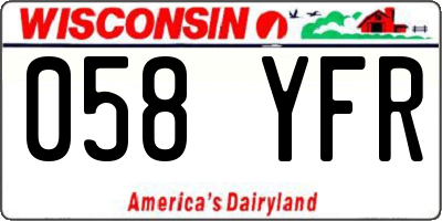 WI license plate 058YFR