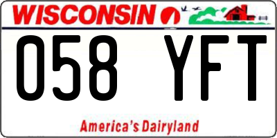 WI license plate 058YFT