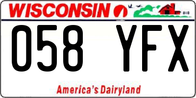 WI license plate 058YFX