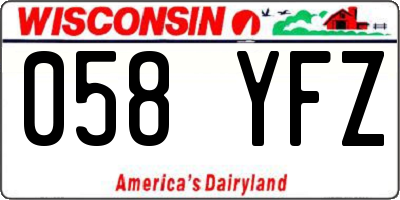 WI license plate 058YFZ