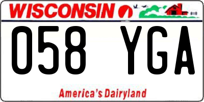 WI license plate 058YGA