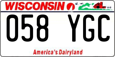 WI license plate 058YGC