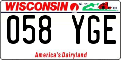 WI license plate 058YGE