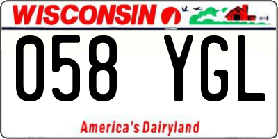 WI license plate 058YGL