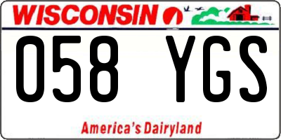 WI license plate 058YGS