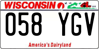WI license plate 058YGV