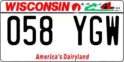 WI license plate 058YGW