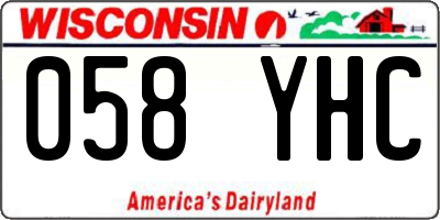 WI license plate 058YHC