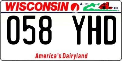WI license plate 058YHD