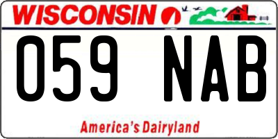 WI license plate 059NAB