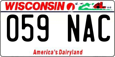 WI license plate 059NAC