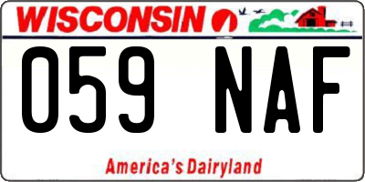 WI license plate 059NAF