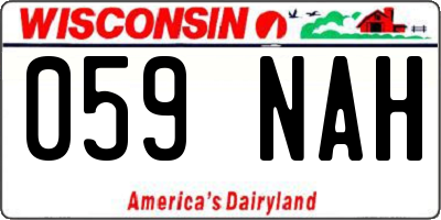 WI license plate 059NAH