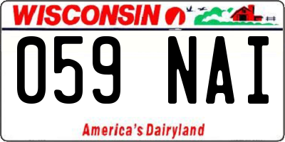 WI license plate 059NAI