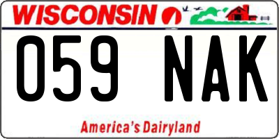 WI license plate 059NAK