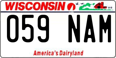 WI license plate 059NAM