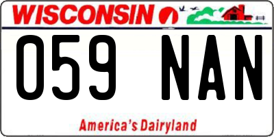 WI license plate 059NAN