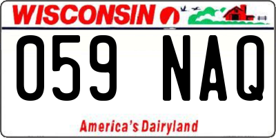 WI license plate 059NAQ
