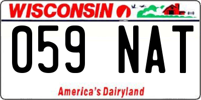 WI license plate 059NAT