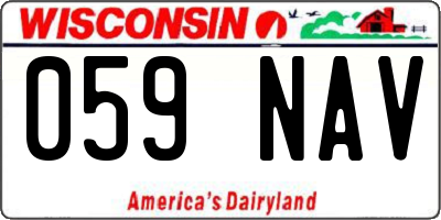 WI license plate 059NAV