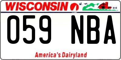 WI license plate 059NBA