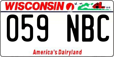 WI license plate 059NBC