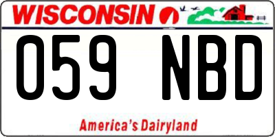 WI license plate 059NBD
