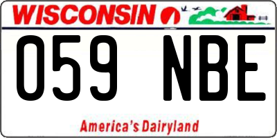 WI license plate 059NBE