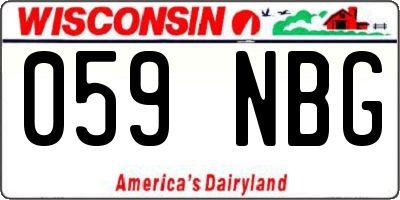 WI license plate 059NBG