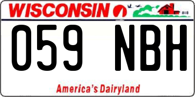 WI license plate 059NBH