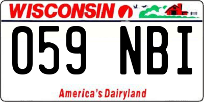 WI license plate 059NBI