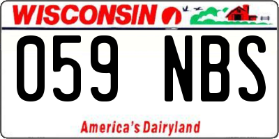 WI license plate 059NBS