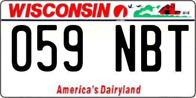 WI license plate 059NBT