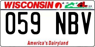 WI license plate 059NBV