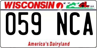 WI license plate 059NCA