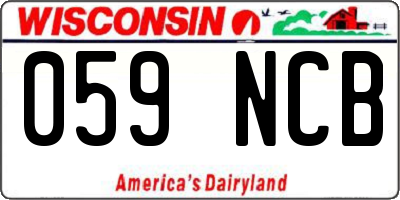 WI license plate 059NCB