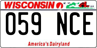 WI license plate 059NCE