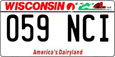 WI license plate 059NCI