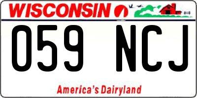 WI license plate 059NCJ