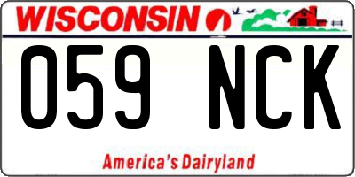 WI license plate 059NCK