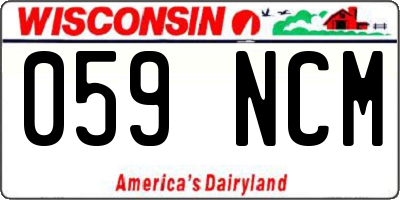 WI license plate 059NCM