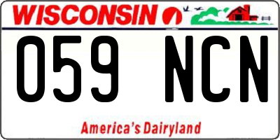 WI license plate 059NCN