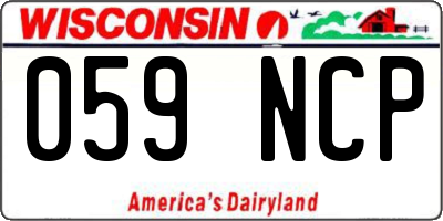 WI license plate 059NCP