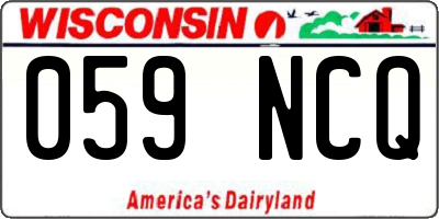 WI license plate 059NCQ