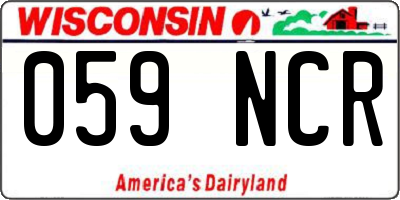 WI license plate 059NCR